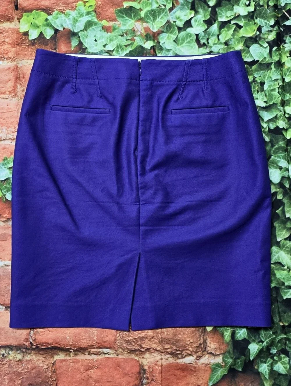 J.Crew No.2 Pencil Skirt Size 10 Cotton Spandex Blend Material In Color Purple